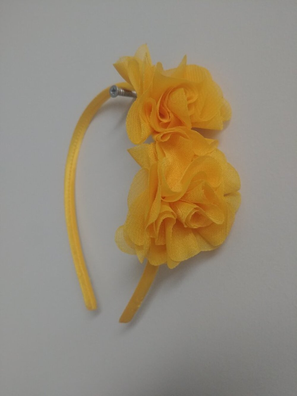 4/$20 yellow rose flower narrow satin headband hair accessory